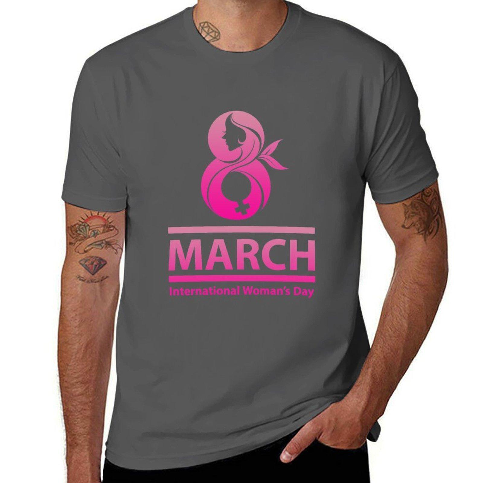 

International Womans Day World Women Day TShirt Basic Short Sleeve Cotton Blend TShirt 4XL