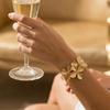Mode Vintage Elegant Armreifen Goldfarbe Offener Armreif Blumenmanschettenarmband Hand Schmuck