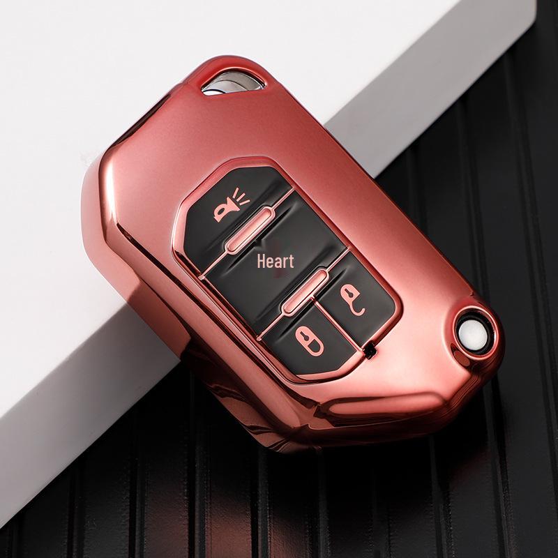 

Black TPU Full Coverage Car Key Case for Jeep Wrangler Sahara JL Rubicon