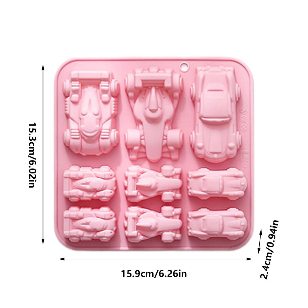 Silicone Car Mold Easy Release 9-cavity Non-stick Miniature Car Silicone Mold for Plaster Clay Epoxy Resin Soap Candle Chocolate
