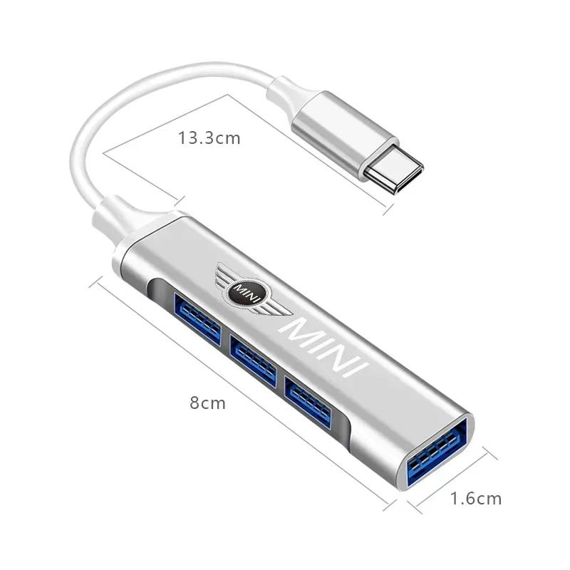 CCL1 Cars X4 X5 X6 2025 For BMW MINI 1pcs Car Styling Type-C Turn USB Adapter Multi Port Distributor Hub Car Goods For BMW Mini Coope