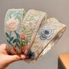 Elegant Chiffon Embroidery Flower Hairband – Sweet Floral Headband Turban Hoop For Women Fashion Hair Accessories