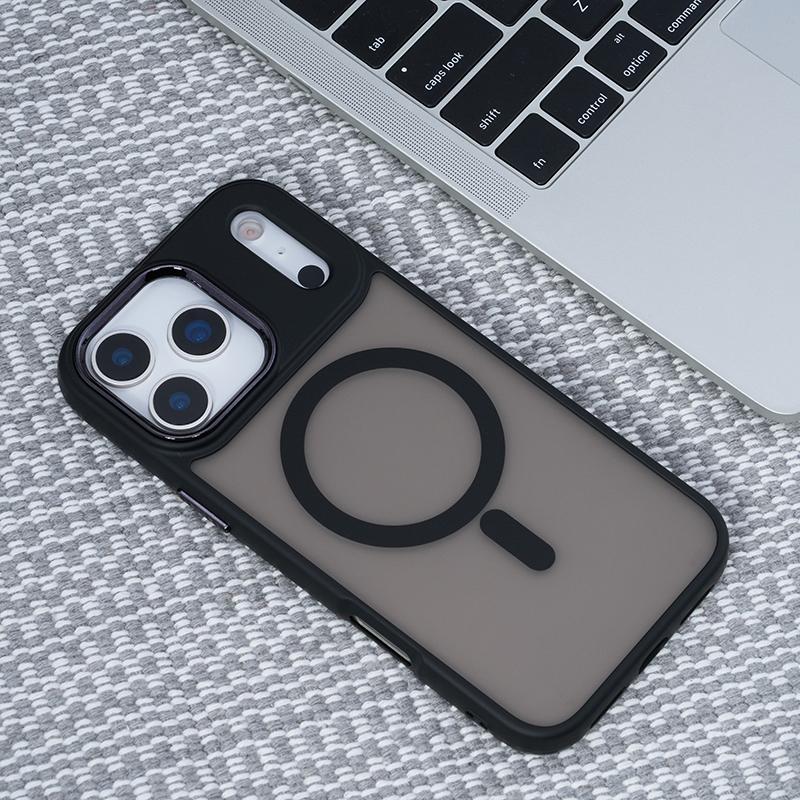 Matte Phone Case for iPhone 15 Pro Max Magnetic Back Cover with Anti-Fingerprint Finish Opp Bag&For iPhone 16 чёрный