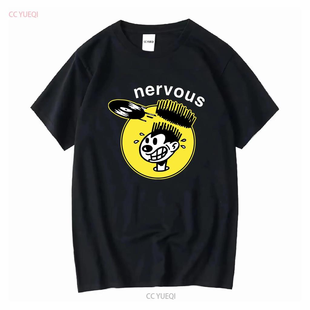Nervöse Cartoonfigur Schallplatte Haare T-Shirt