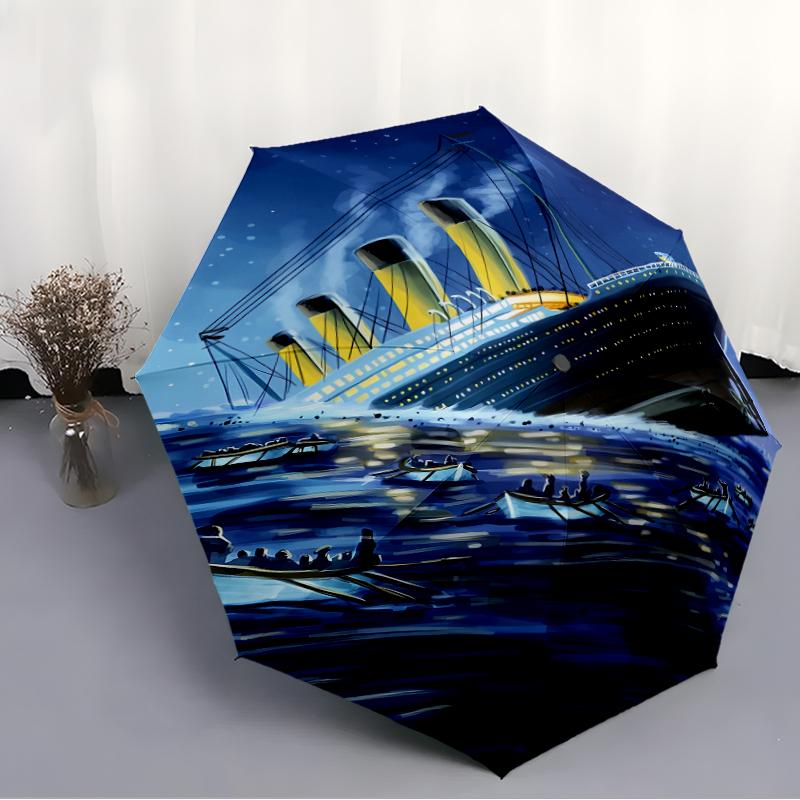 1pc Titanic1 Umbrella, Sun Protection, And UV Shielding. It Has Eight Sturdy Ribs for Outdoor Use And Perfect Gift