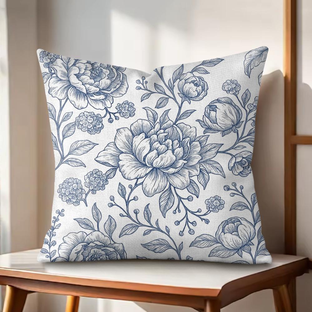 Bohemian Style Texture Cushion Cover Natural Linen Organic Fabric DoubleSided Printing Couch Pillow Covers Home Decor