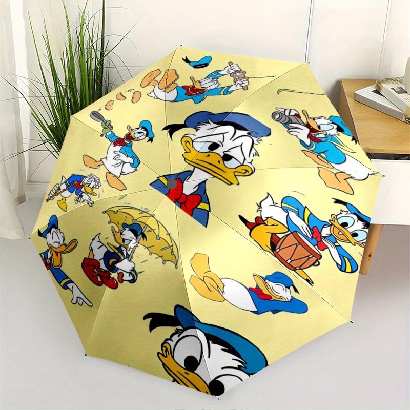1pc Donald Duck Character Automatic Opening and Closing Umbrella - Lightweight 3-Fold Design, Suitable for Fans, Travel, Daily Use, Interest