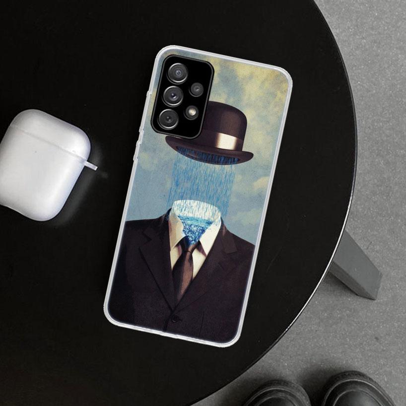 Rene Magritte Art Phone Case Cover for Samsung Galaxy A12 A22 A32 A52 A72 A02S A51 A50S A31 A20S A10S Note 20 Ultra 10 Plus Gala