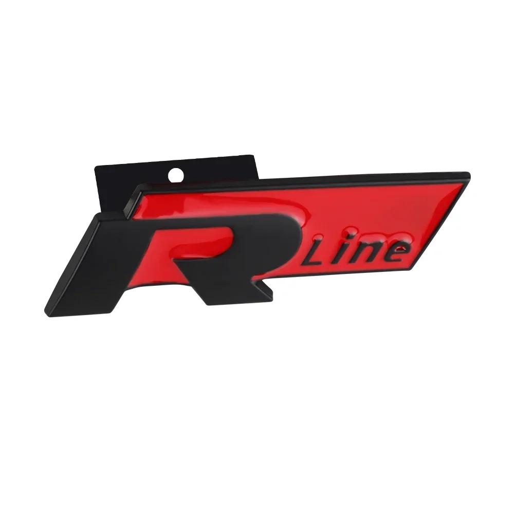 RUNTB1 1pc 3D Metal Car Front Grille Emblem Side Rear Trunk Badge Sticker for VW Rline R Logo Polo Passat B5 B7 Golf 8 7 Jetta Touareg