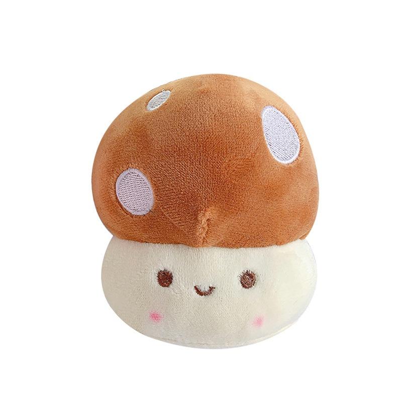 Cute Cartoon Mushroom Plush Doll Keychain Soft Stuffed Toy Car Keyring Pendant Kids Gift