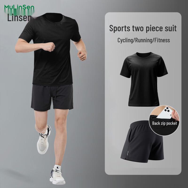 MULINSEN Men s Quick-Dry Sports Set (T-Shirt & Shorts) XL