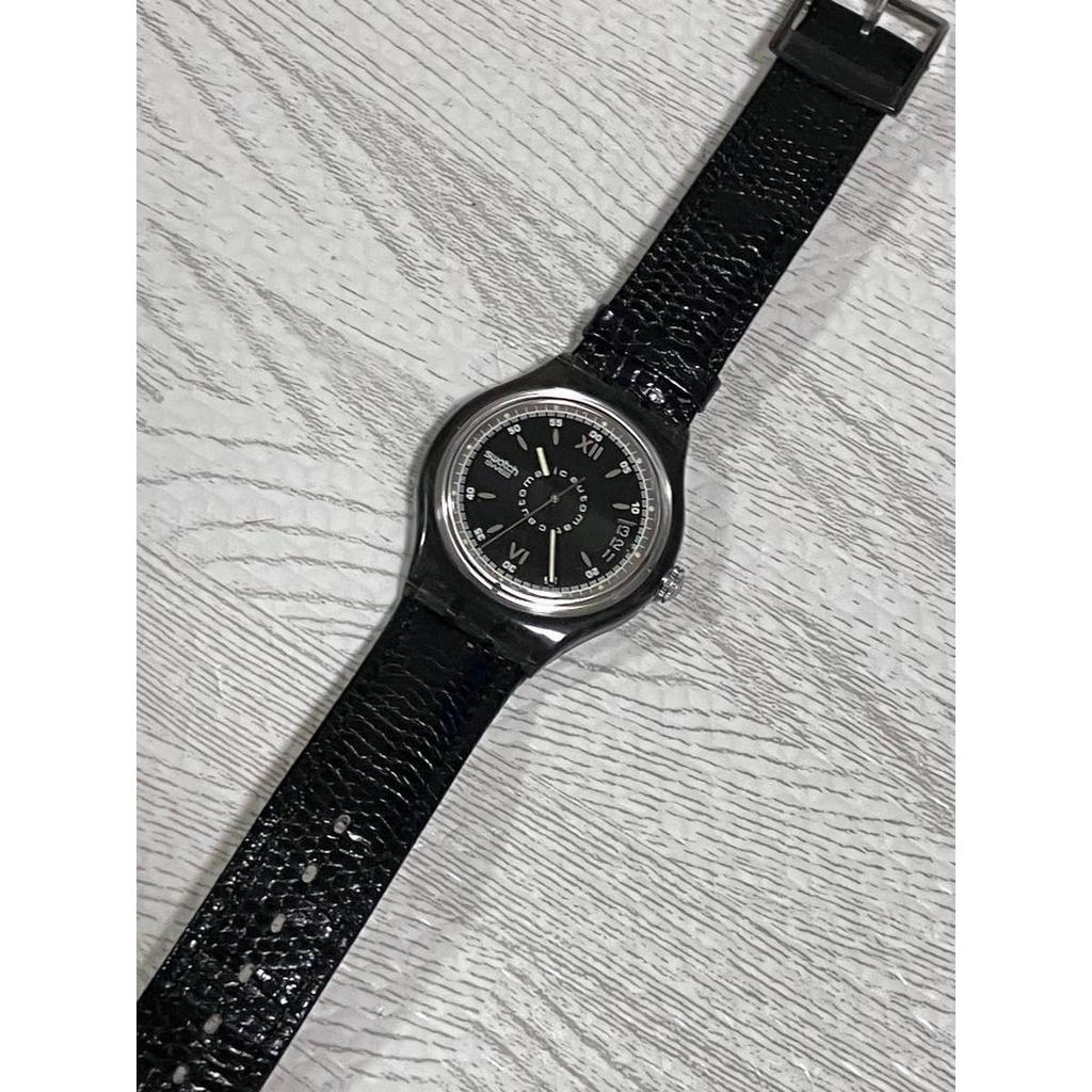 Used [Rare] SWATCH Swatch ROPPONGI Automatic Black. Working Item.