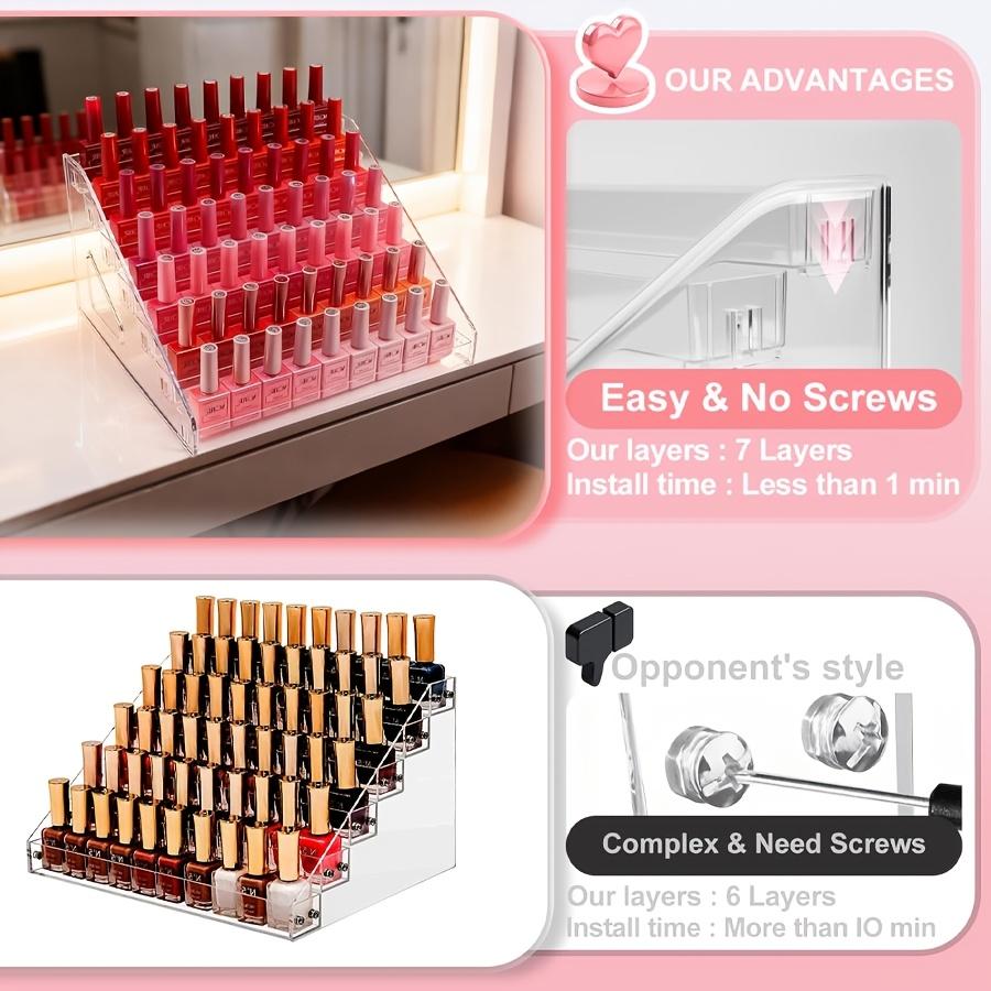 A 7-Layer Nail Polish Storage Box, Transparent for Cosmetics Storage, Makes a Perfect Valentine'S Day Gift
