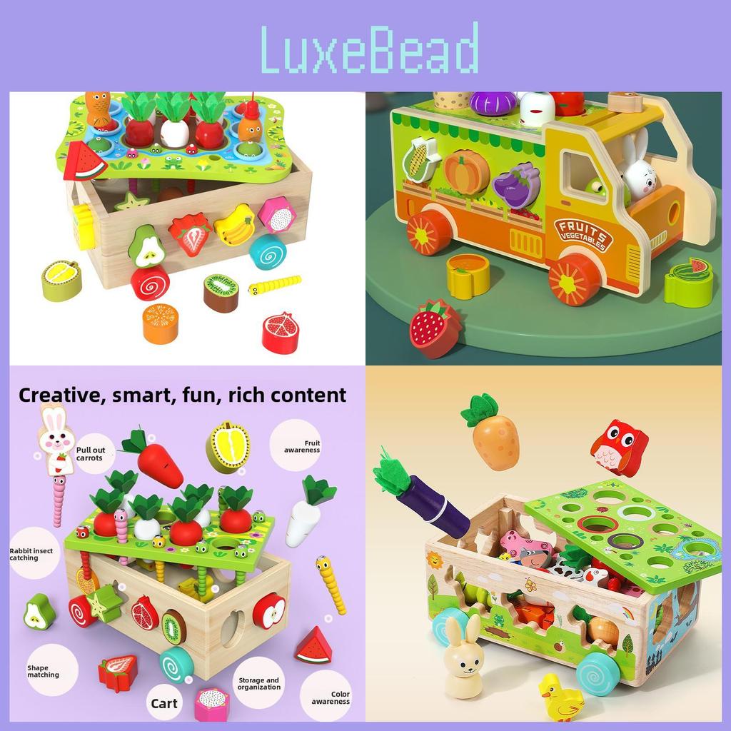 Holz Bauernhof Kaninchen Auto Paar Puzzle Spielzeug für Kinder Bildungsfähigkeiten Spiel