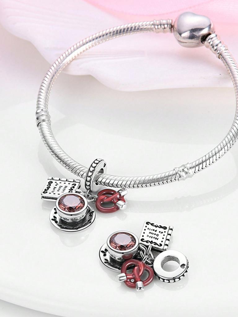 Charms Plata Delicious Donut Cupcakes Beads Charm Copper Plated Fit Charms Original Bracelet For Jewelry Making Diy Charm