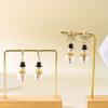 1 Pair Exquisite Snowman Dangle Earrings - Faux Pearl, Rhinestone Snowflakes, Tassel Accents, Christmas Style, Xmas Holiday Gift