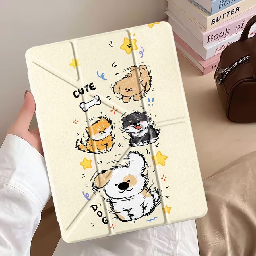 Happy Dog Tablet Case For iPad Air 4 5 M3 M2 1 2 M4 11inch Mini 6 7 Pro 11th 10th 9th 8th 7th 12.9inch Pro 2025 Holder Cover