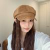 Women S Suede Rivet Metal Fashion Octagonal Hat For Large Head Circumference