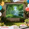 Single Piece 2D Flat Printing Loch Fyne Forest Peaceful Scenery Photographic Background Polyester Fabric