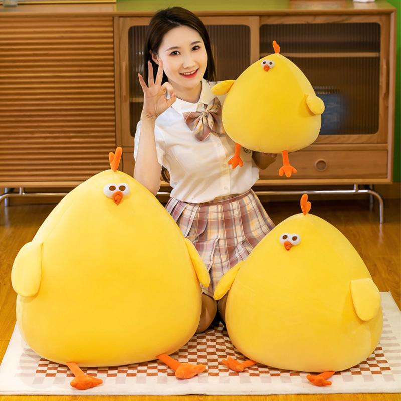 Funny Fat Chicken Plush Toys Pillow Soft Simulation Cute Plushie Dolls Neck Pillow Stuffed Animal For Boys Girls Festival Gifts