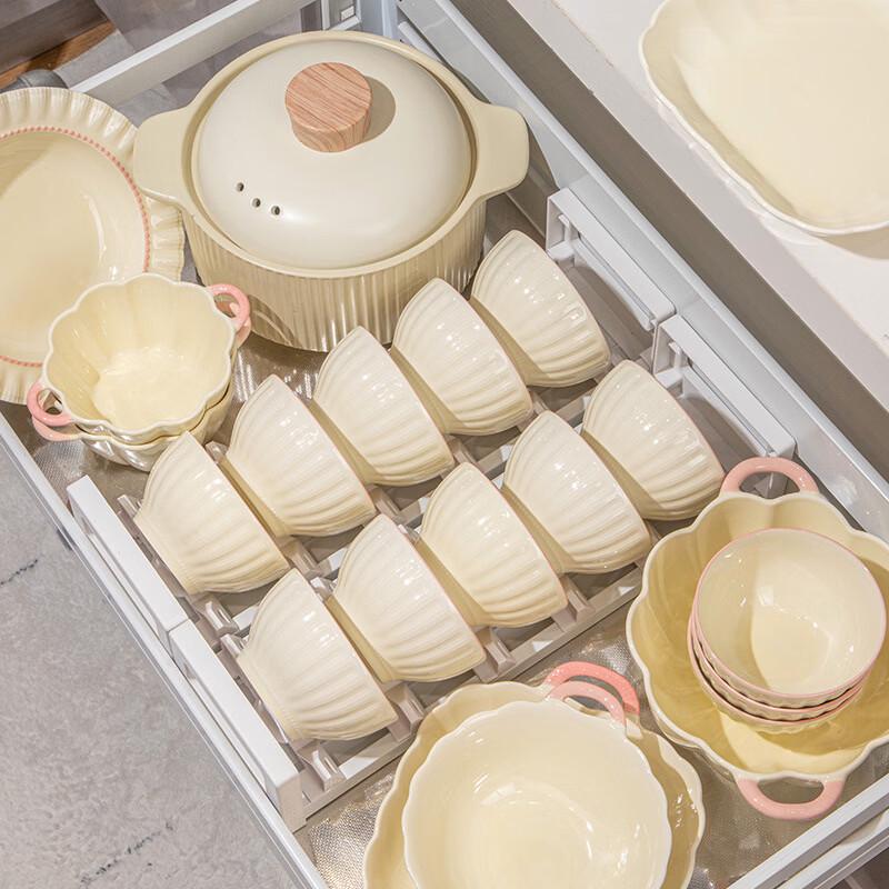 Girlish Pink Ceramic Dinnerware Set (58-Piece)