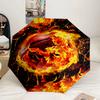 Flaming Football Artwork Umbrella 8-Frame for Travel, Camping, Casual Lightweight Portable Umbrella, Essential for Every Family Holidays Gift