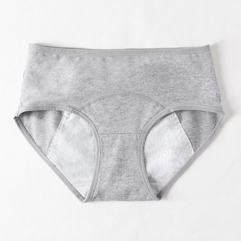 Cotton Sanitary Pants Antibacterial Mid Waist Leak Proof Breathable Simple and Comfortable Physiological Underwear for Women