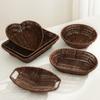 Imitation Rattan Tray Fruit Basket Bread Tray Deep Fried Food Tray 100pcs Lace Oil Absorbent Paper