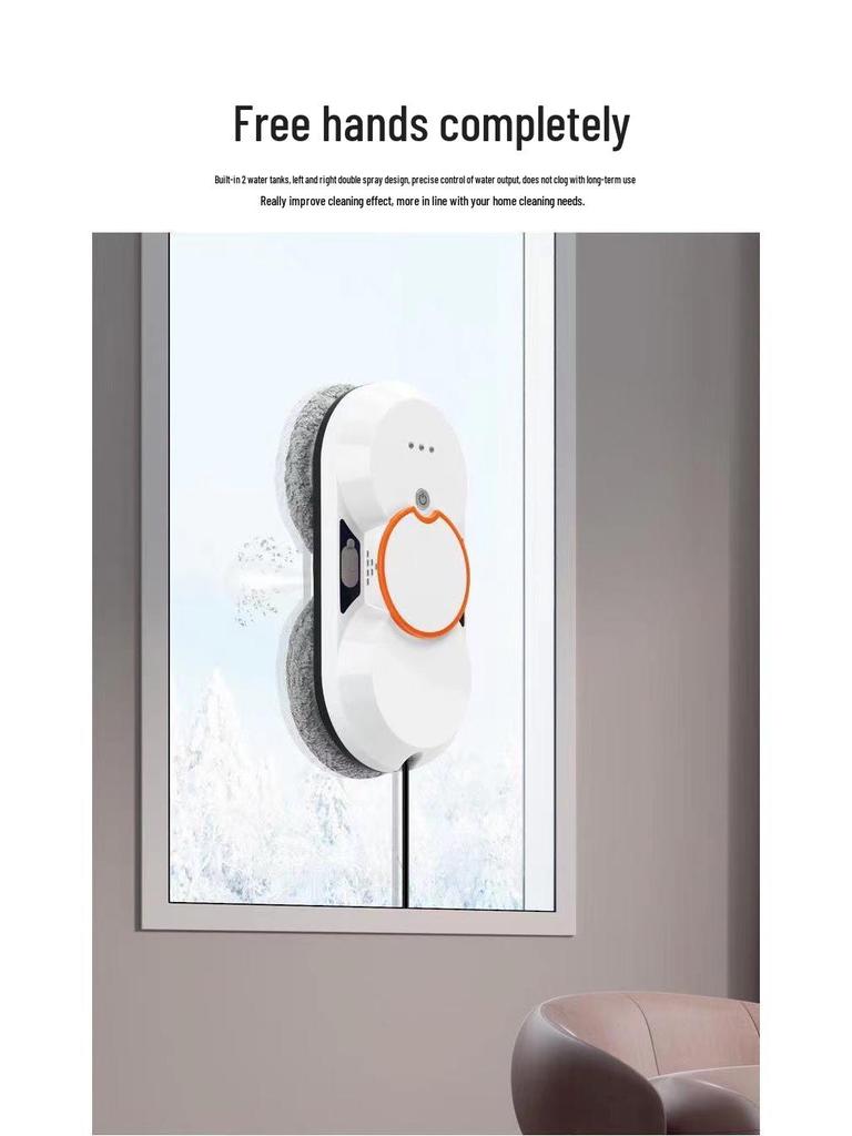 New Ultra-Thin Double Spray Intelligent Window Cleaning Robot for Households