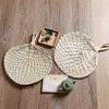 Chinese Style Handmade Fan Natural Hand Weaving for Palm Leaf Fan Blades Portable Cooling Fan For Child and Adult