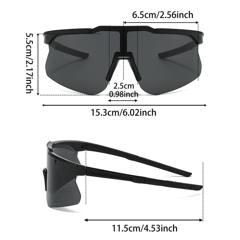 Semi-rimless Goggle Men New Oversized Windproof Wrapped Round Riding Protective Shades Mirror Outdoor Cycling Sunglasses