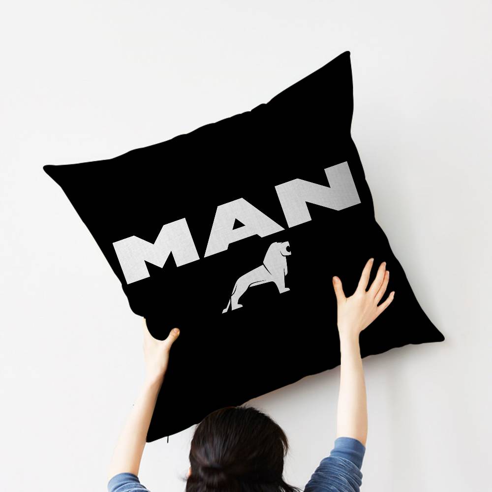 M-Man T-Truck Logo Cushion Cover Car Throw Pillow Case For Sofa Car Christmas Gift 40X40Cm 45X45Cm