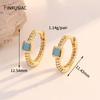 14K Gold Plated Brass Round Huggie Hoops Earrings,Women Zircon Circle Piercing Earrings Fashion Party Zircon Accessories