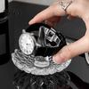 Kleiner Ringteller für Badezimmer-Glas Halter, Wasserwellen Elegante Schmuckschale, Klarer Verlobungs-Display Tablett Dekorative Schmuckschale Nachttisch