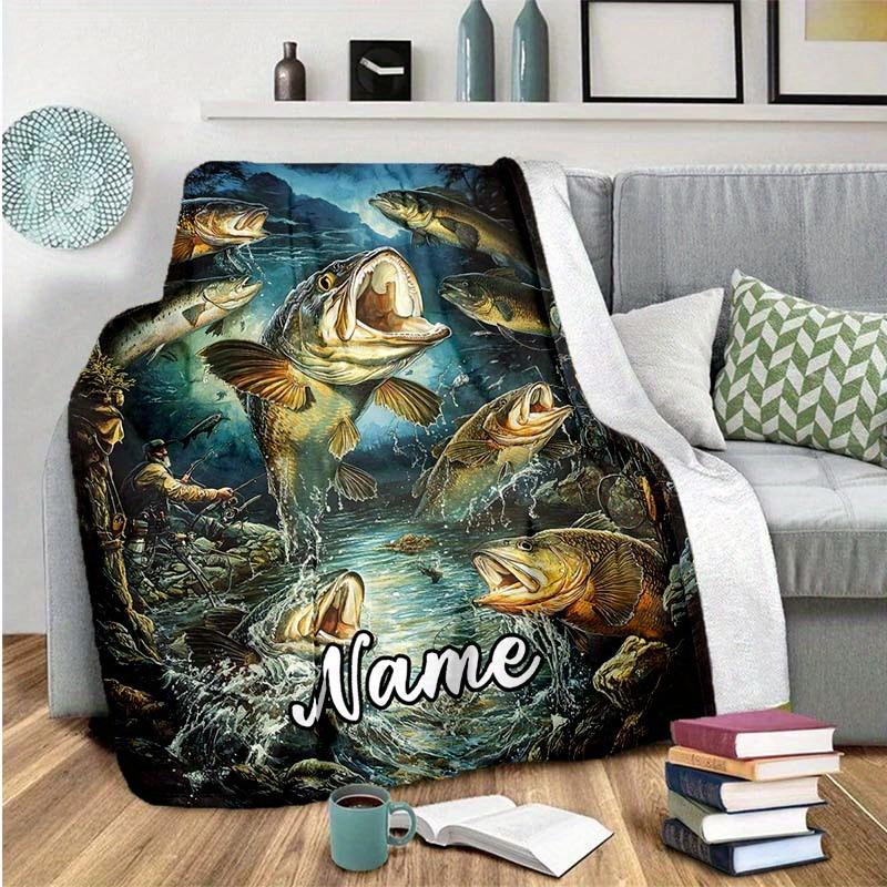 Fishing Customize Your Name Blanket Warm Comfortable And Soft Blankets Are Suitable For Home Lunch Break Blanket Office Sofa Sofa Gift To Relatives