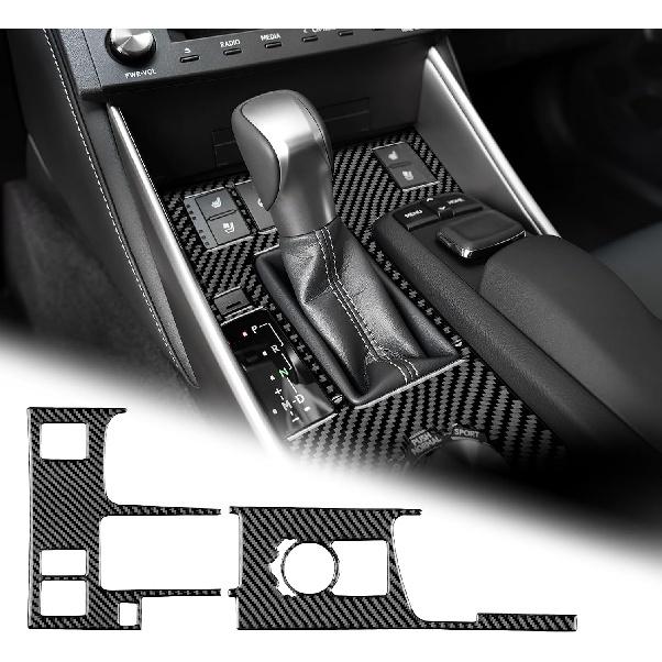 AIRSPEED Car Center Console Button Frame Cover Carbon Fiber AC Control Panel Interior Trim Accessories for Lexus IS250 IS300 IS350 IS200T 2013-2019,