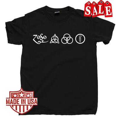 NEW Led-Zeppelin 4 Symbols Reprint Fits T-Shirt All Size Unisex T-Shirt