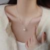 White Jade Cedony Ruyi Peace Lock Necklace Female Chinese Style Light Extraordinary Thoughts Aoka Cloud Long Life Lock Collarbone Chain