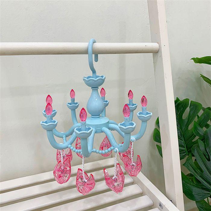 Plastic Princess Style Beautiful Drying Rack Multi-functional Underwear Socks Clip Clothes Hanger Dryer Towels Cloth Drying Rack