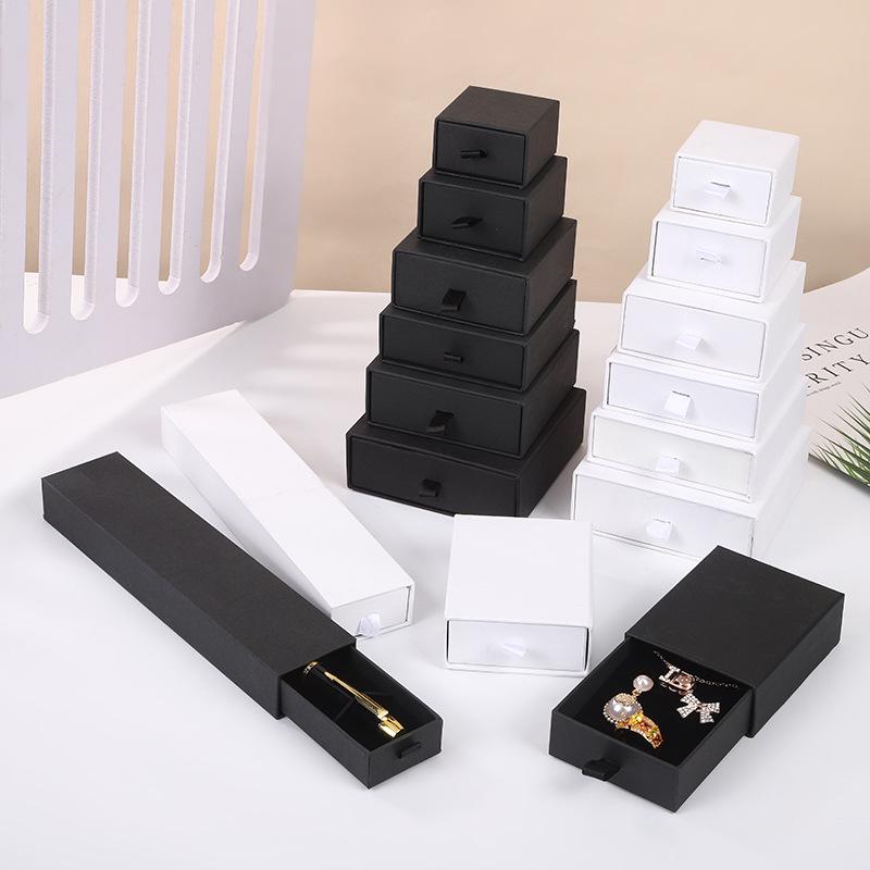 Fashion Jewelry Craft Paper Gift Box - Necklace, Earring, Ring Storage Box, Drawer Style Packaging.