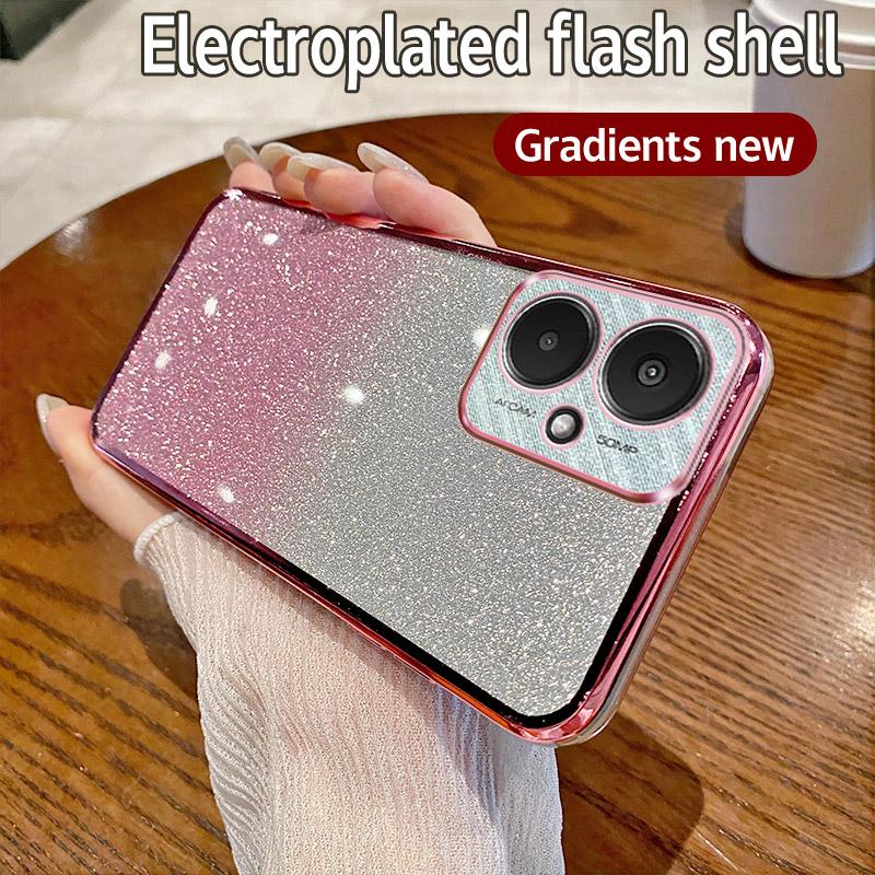 

Для Xiaomi Redmi 13C 5G Чехол Xiaomi Poco M6 5G Чехол для телефона Блестящий блестящий силиконовый объектив камеры Мягкая задняя крышка For Redmi 13C 5G