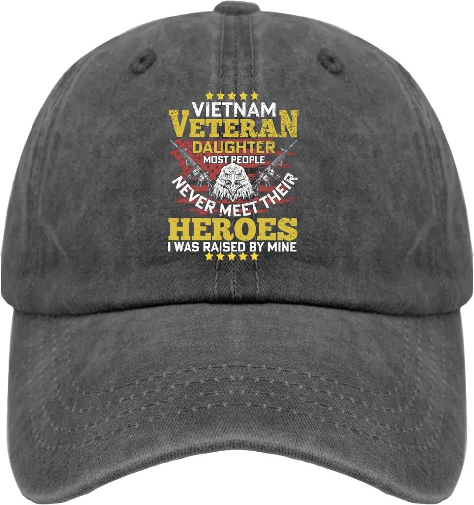 Veteran Daughter Raised By Mine Baseball Cap Polyester Casual Adjustable Hat for Adults