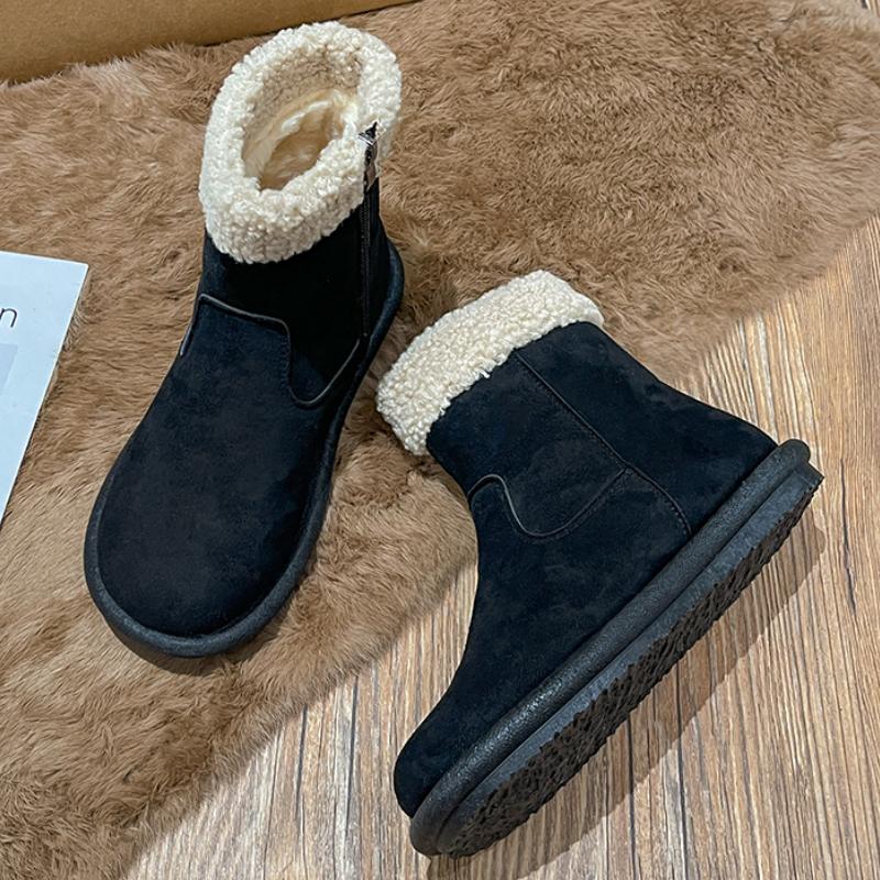 Botine Chelsea Europene și Americane 2024 Noi de Iarnă Scurte din Piele Suede Moale cu Talpă Plată Călduroase Pantofi Sport pentru Femei Zapatos Mujer