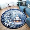 Cute Christmas Day Gift Bell Santa Claus Snowman Christmas Tree round rug Home Soft Decorative Anti slip Chair Mat Carpet Outdoor Floor Mat Carpet 32
