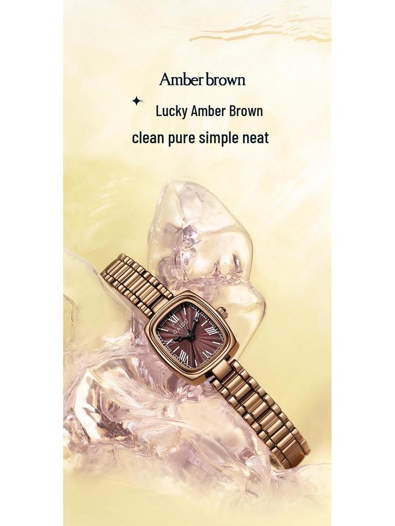 Light Luxury Gold Women's Waterproof Quartz Watch - High-Value, Fashionable Small Square Design