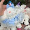 Stuffed Rabbit Doll Keyring Bow Drooping Ear Rabbit Pendant Plush Rabbit Keychain  Girl's Toy