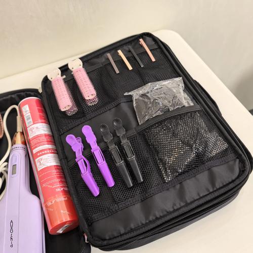 Waterproof Professional Makeup Artist Organizer Bag with Large Capacity for Cosmetic Storage Styling Tools Curling Iron