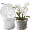 Clear Orchid Pot Reusable Orchid Flowerpot with Holes Plastic Ventilated Planter for Repotting Growing Indoor Outdoor Orchids