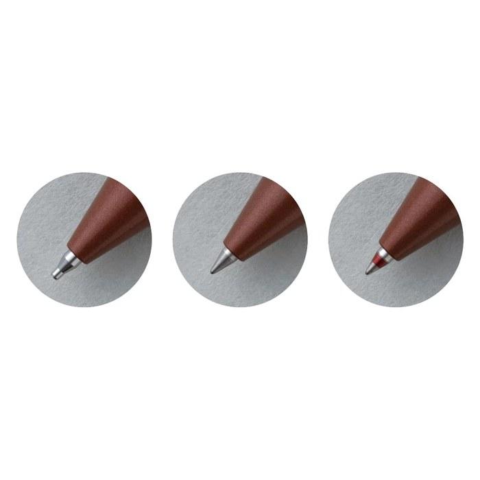 Rhodia Script Multipurpose Pen Marron BrownBallpoint Pen (0.5mm, Black & Red), Mechanical Pencil (0.5mm)Aluminum Body, Rotary Typecf9348