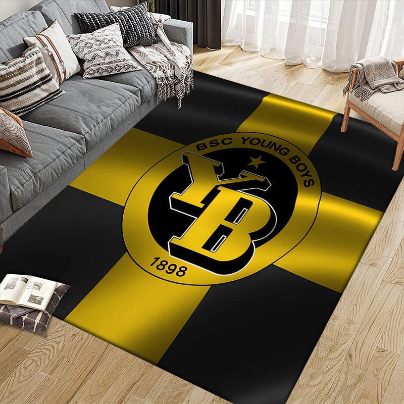 Young Boys Flannel Printed Carpet, Home Sofa Decoration for Living Room & Bedroom, Non‑Slip Play Flannel Floor Mat for Game Room